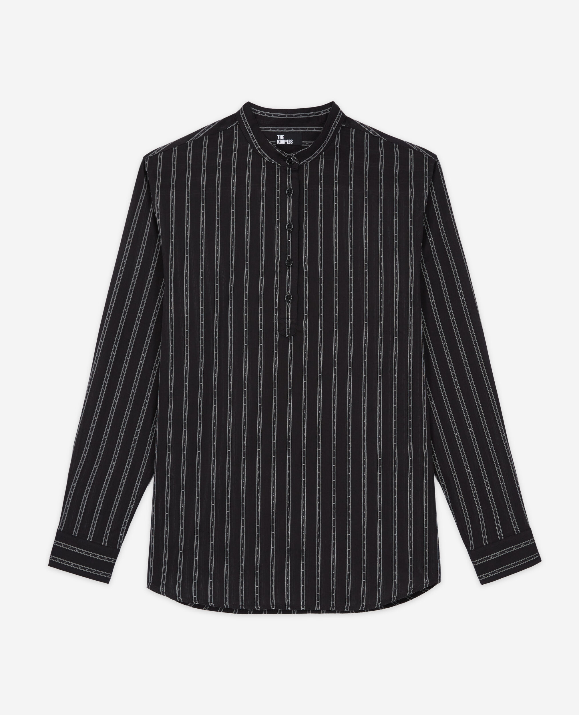 Black striped shirt, BLACK, hi-res image number null