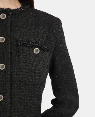 The Kooples WOMEN BLACK short black tweed dress