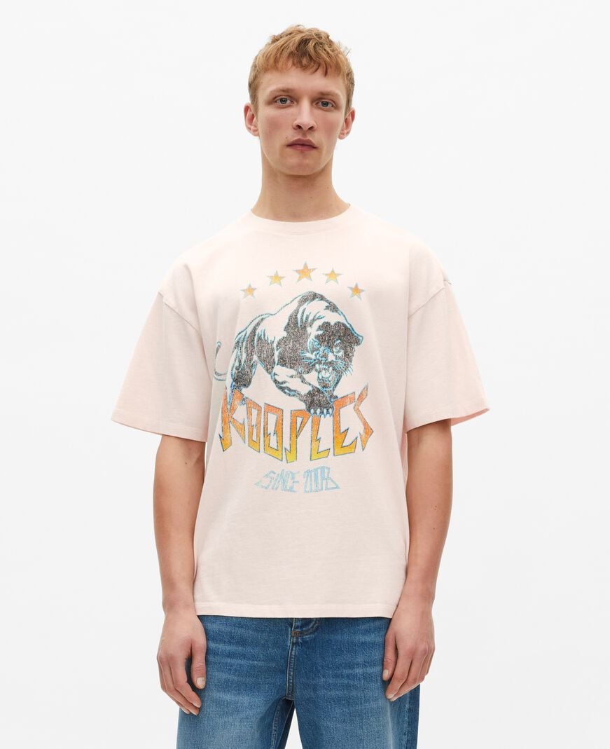 The Kooples HOMBRE ECRU camiseta con serigrafía en crudo
