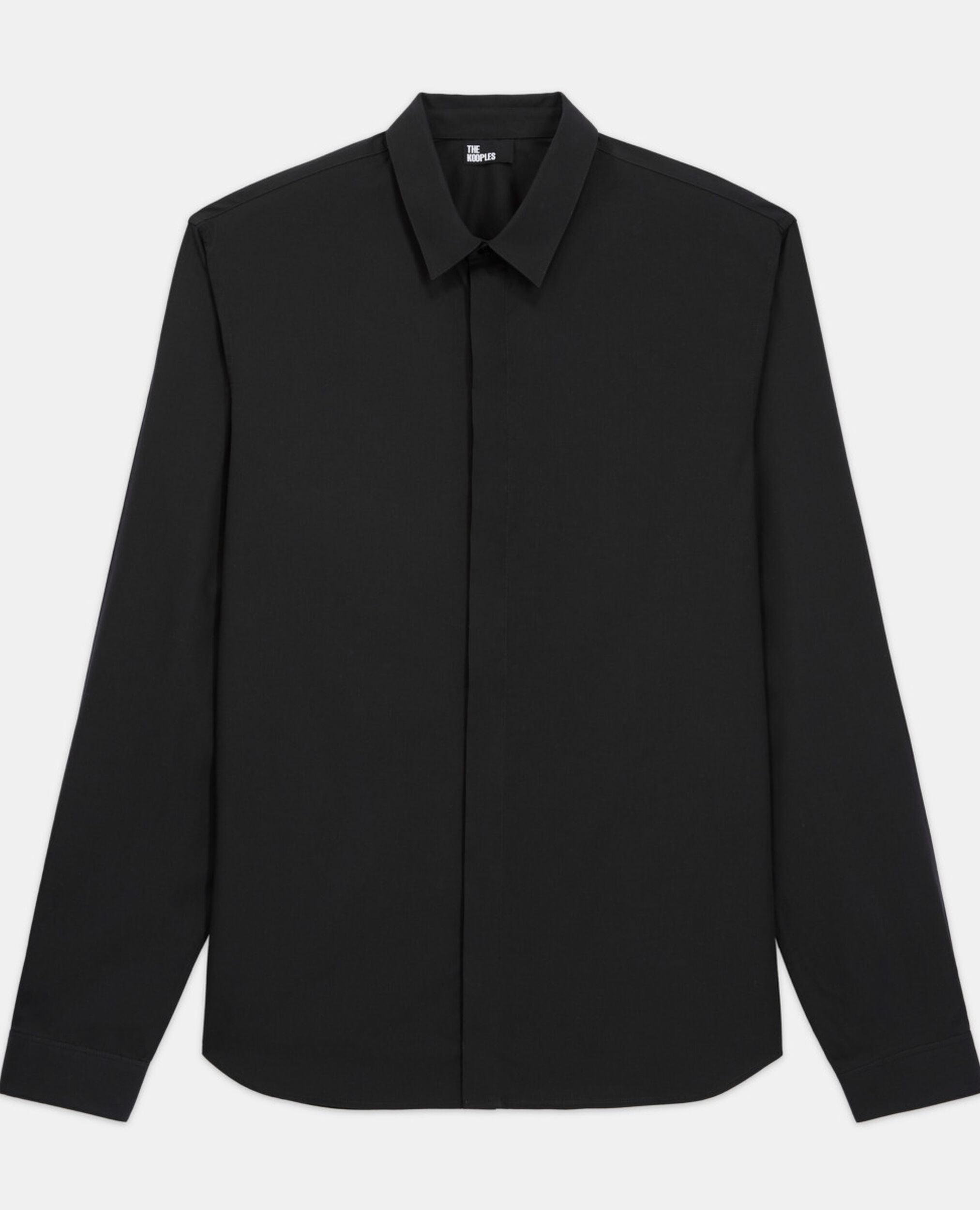 Camisa negra con cuello clásico, BLACK, hi-res image number null