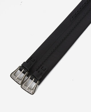 The Kooples FEMME BLACK ceinture noire large en cuir avec double boucle