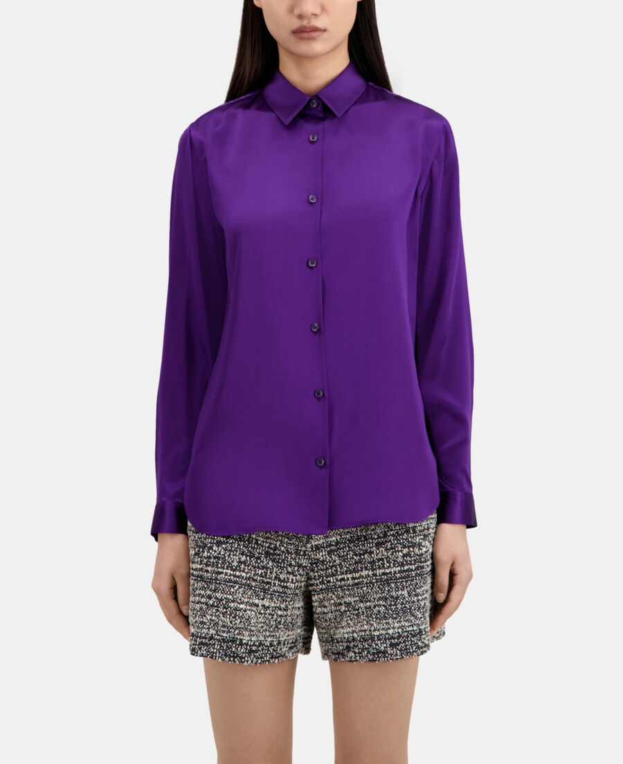 The Kooples F PURPLE mauve satin silk shirt