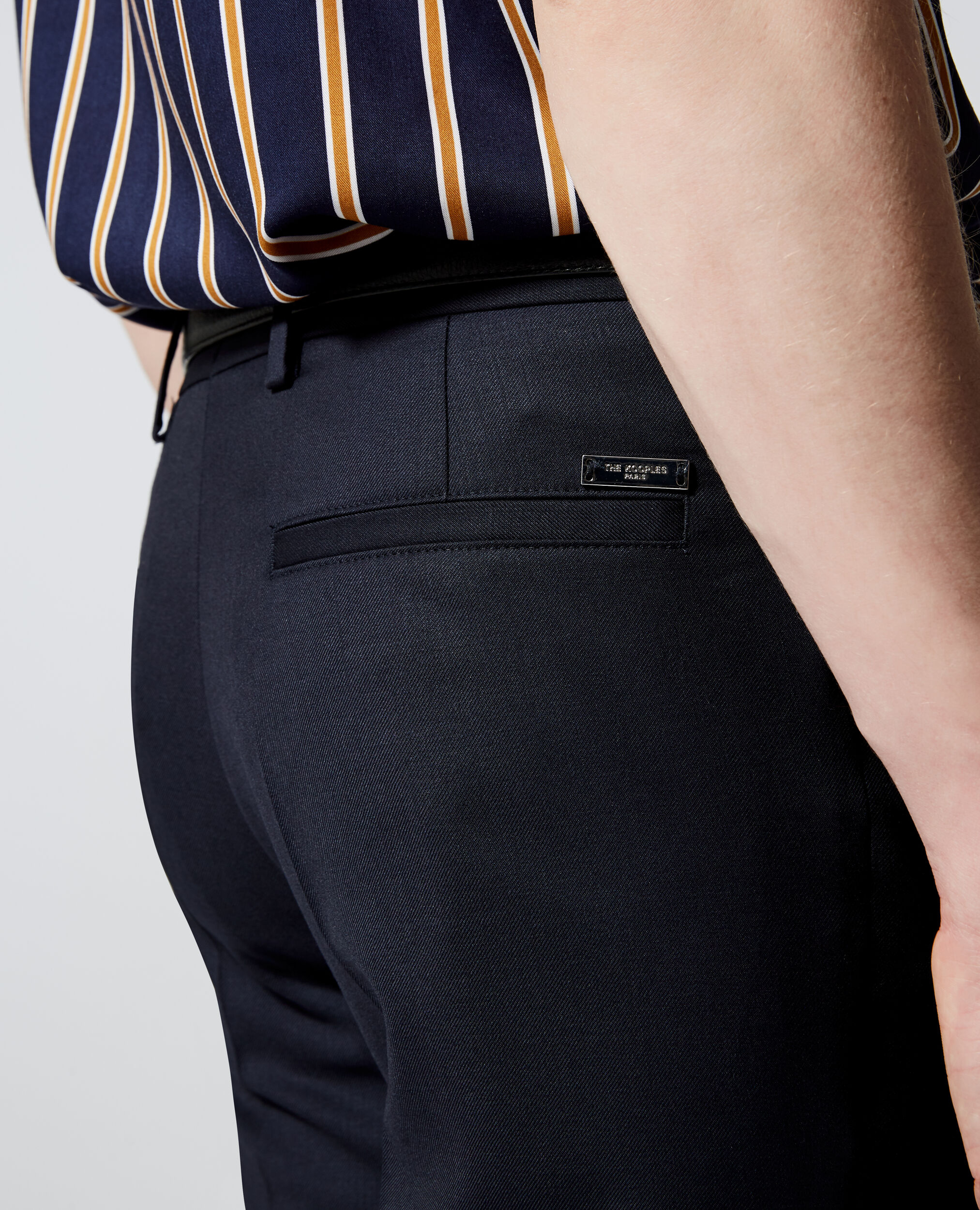 Slimfit navy blue suit pants in wool The Kooples