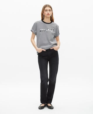 The Kooples WOMEN ECRU what is ecru striped t-shirt