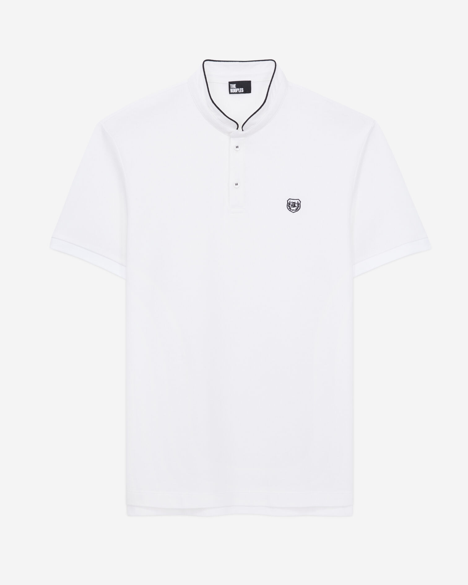 White cotton polo t-shirt, WHITE, hi-res image number null