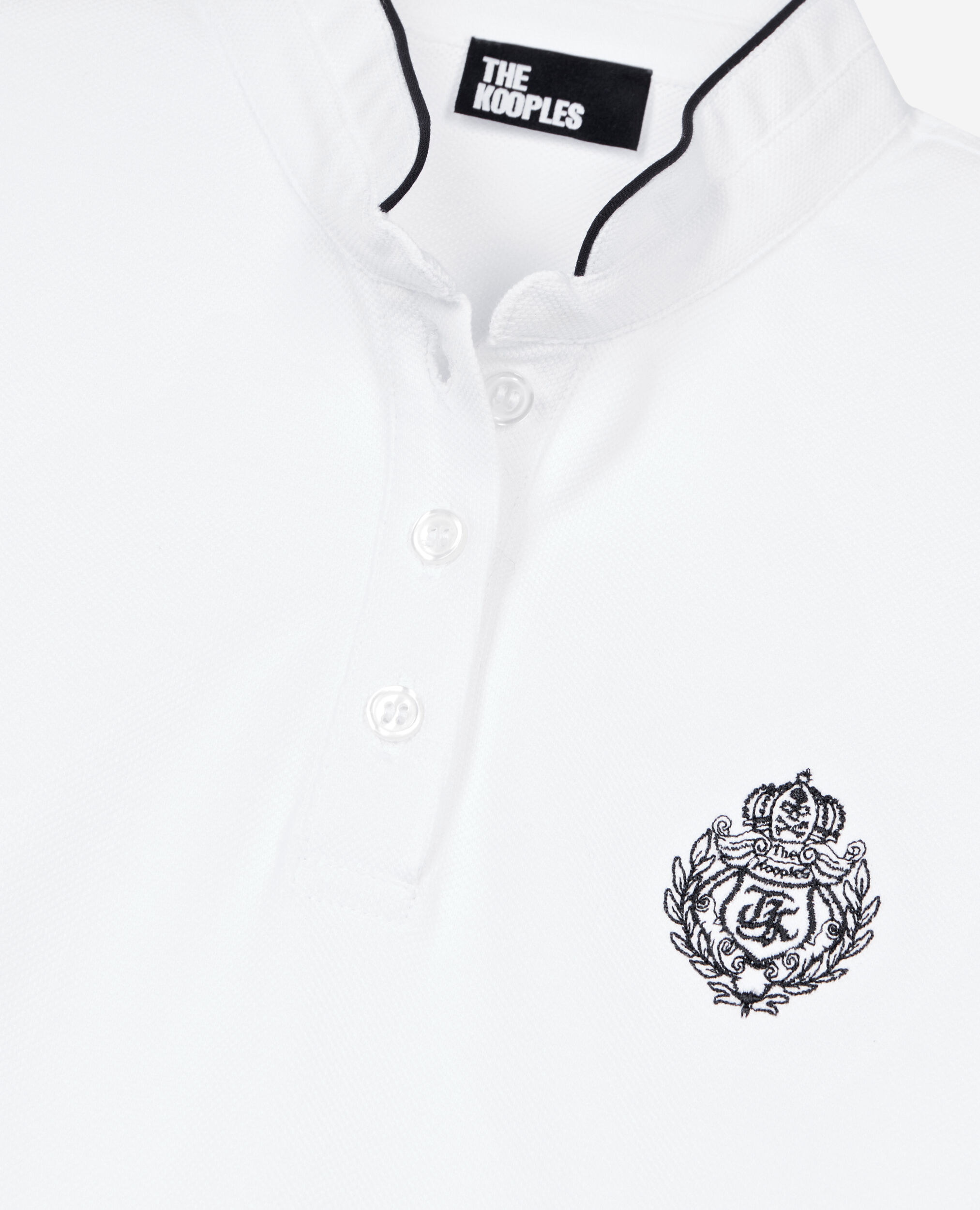 White pique cotton polo t shirt