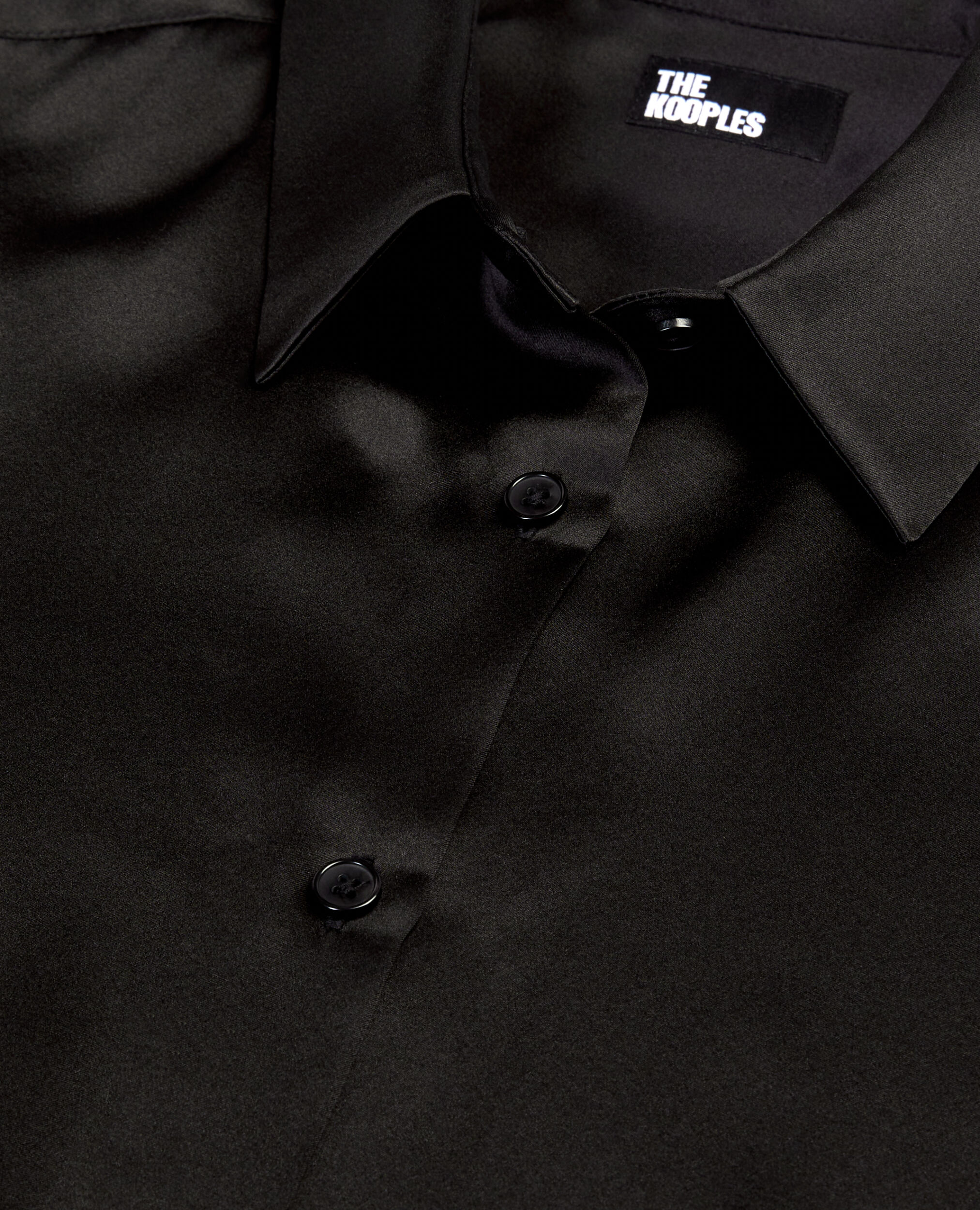 Black silk shirt, BLACK, hi-res image number null