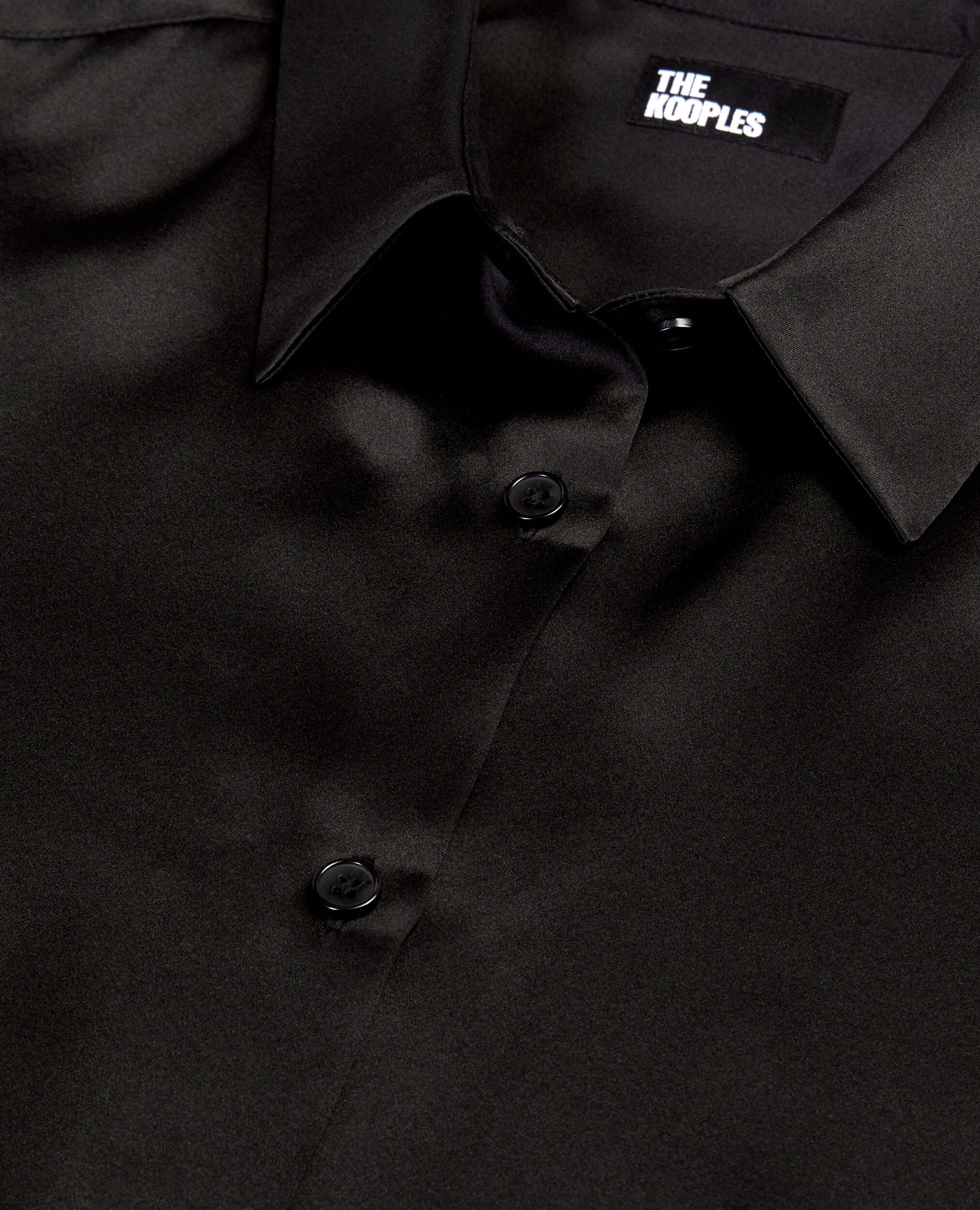 Black silk shirt, BLACK, hi-res image number null