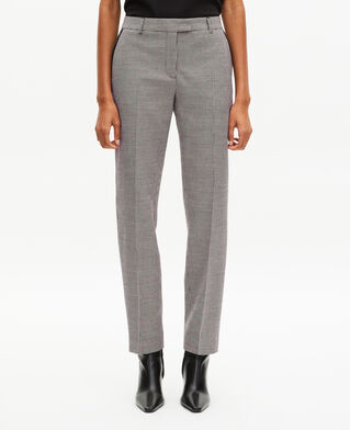 The Kooples WOMEN BLACK GREY black and white houndstooth tailored pants