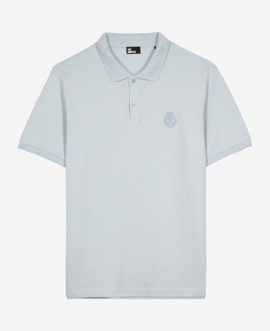 The Kooples H BABY BLUE piqué polo shirt with classic light blue collar