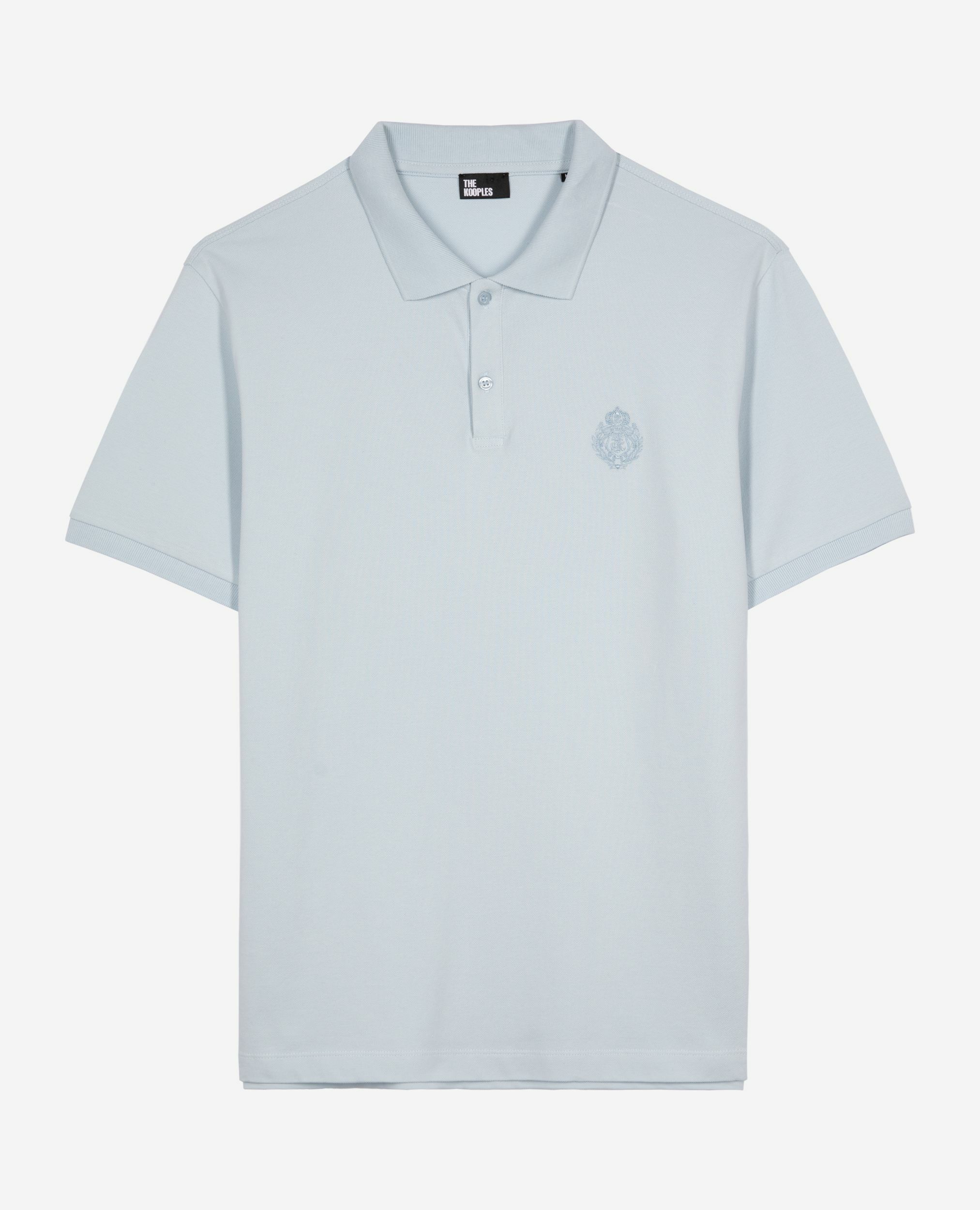 Piqué polo shirt with classic light blue collar, BABY BLUE, hi-res image number null