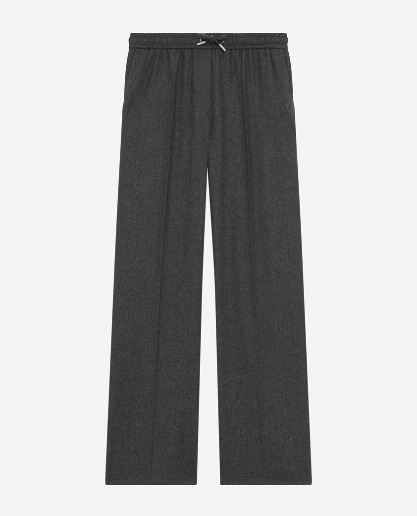 The Kooples WOMEN GREY dark grey flannel wide-leg pants