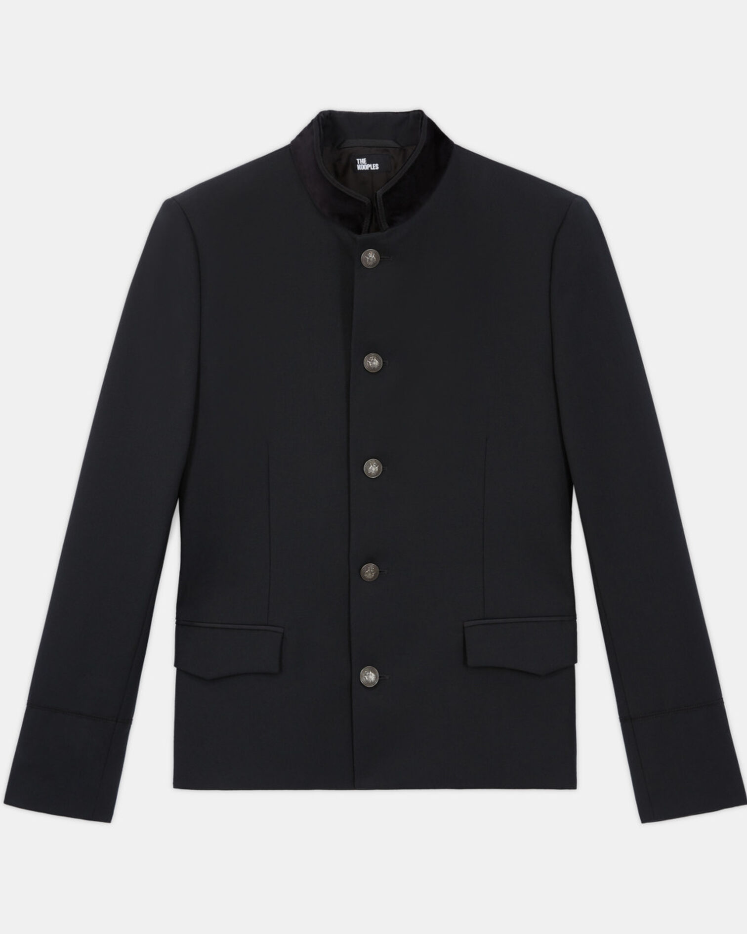 Black wool suit jacket, BLACK, hi-res image number null