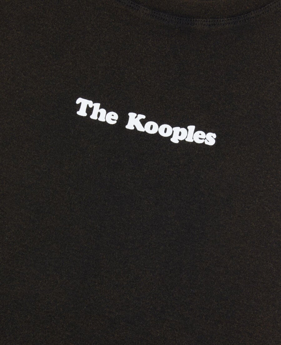 The Kooples WOMEN BROWN / BLACK dark brown logo t-shirt
