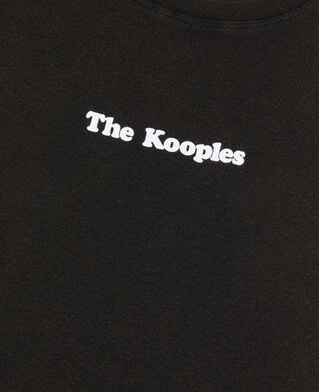 The Kooples WOMEN BROWN / BLACK dark brown logo t-shirt