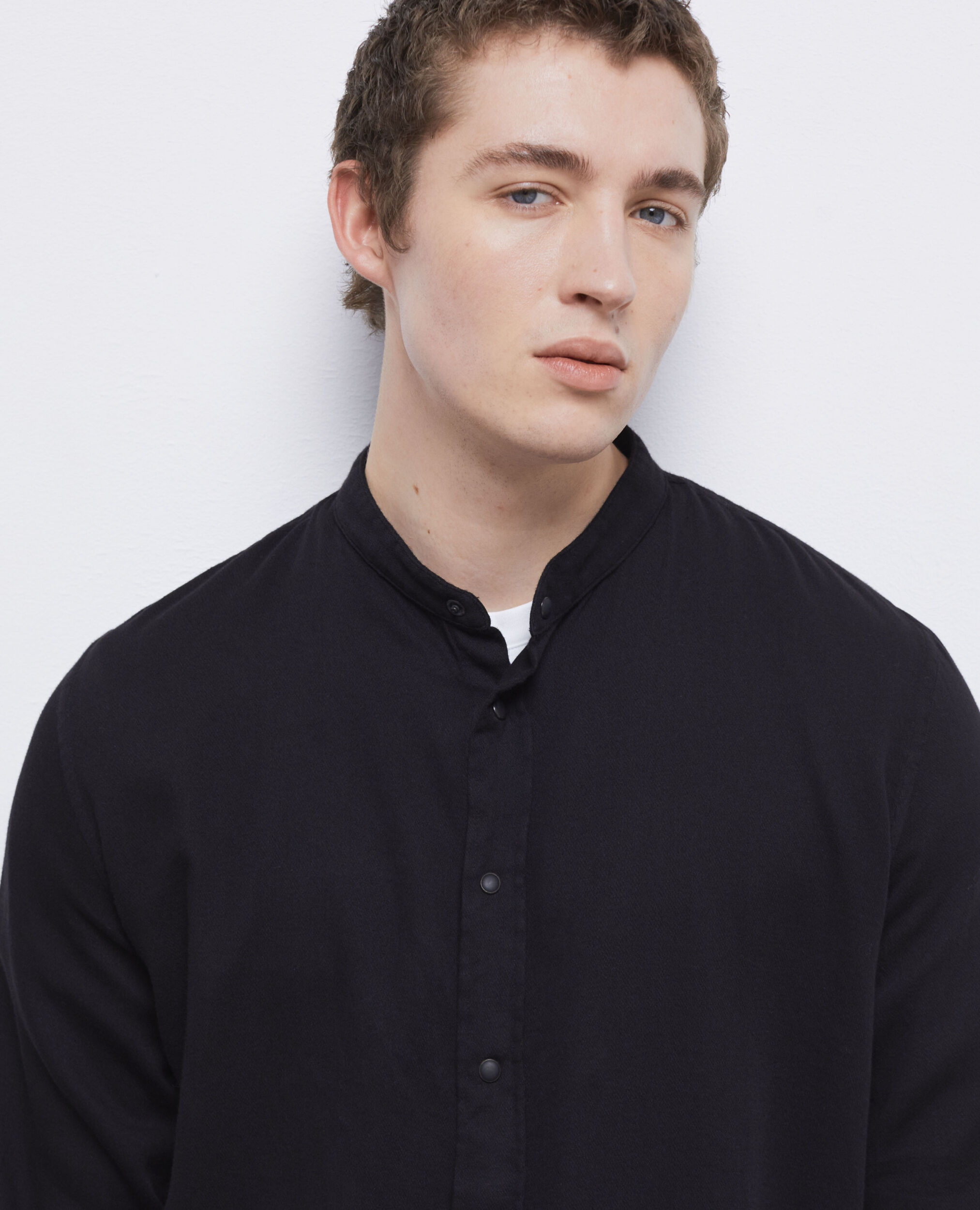 Casual black shirt, BLACK, hi-res image number null