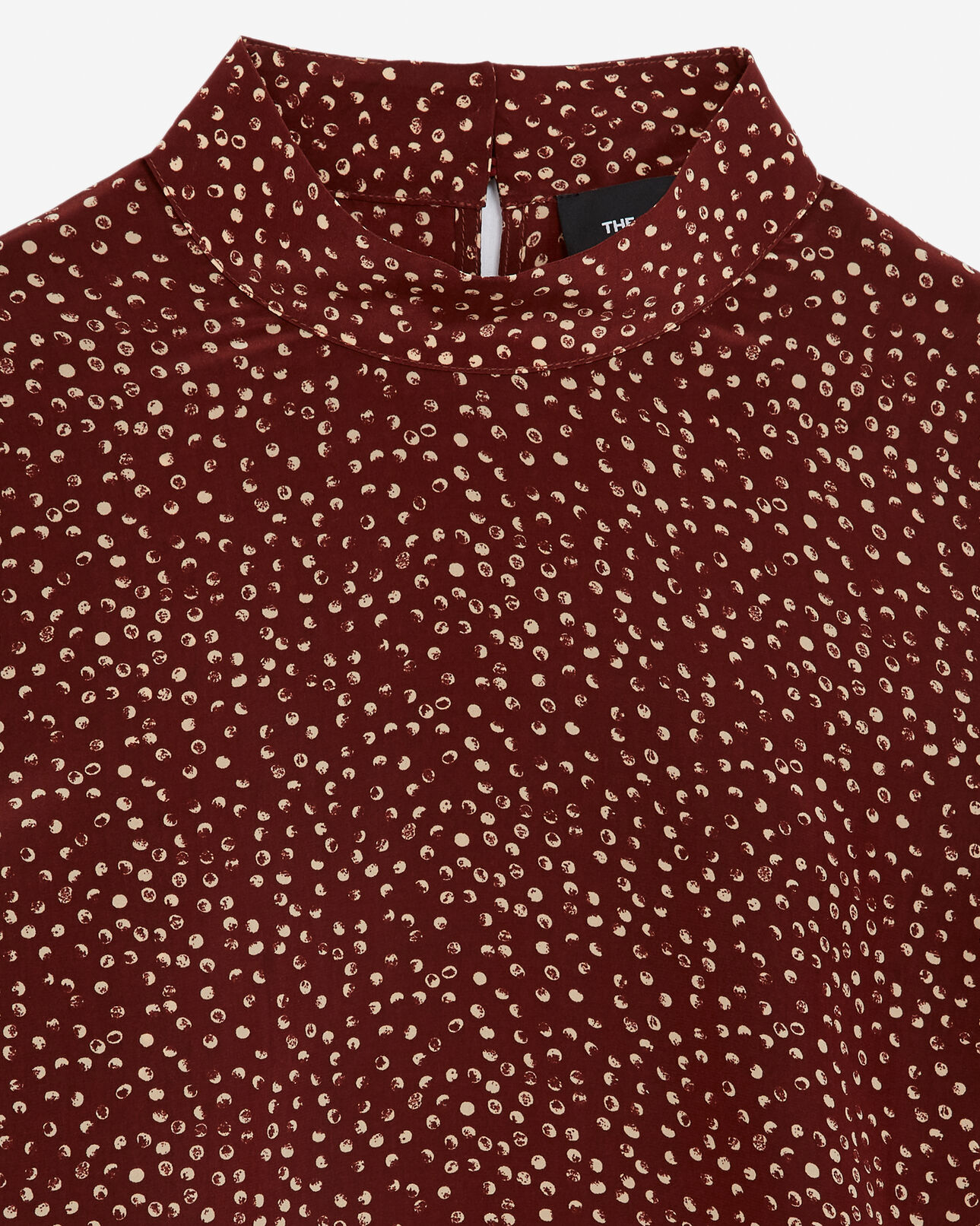 The Kooples FEMME BURGUNDY top fluide bordeaux imprimé manche ballon