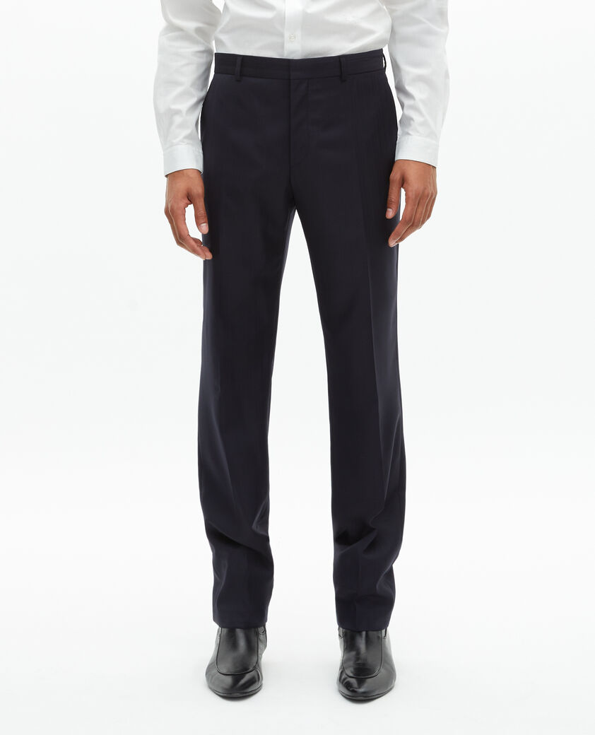 The Kooples HOMME DARK NAVY pantalon de costume ajusté en laine marine