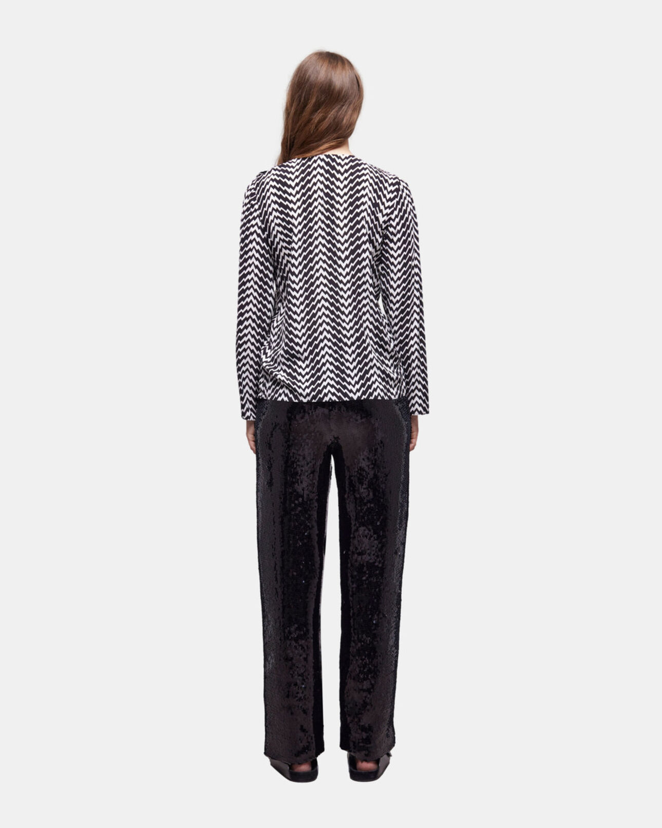 The Kooples WOMEN BLACK WHITE black printed top