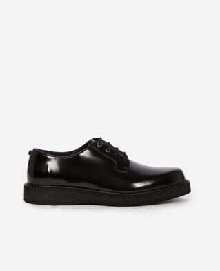 The Kooples MEN BLACK black leather derbies with eyelets