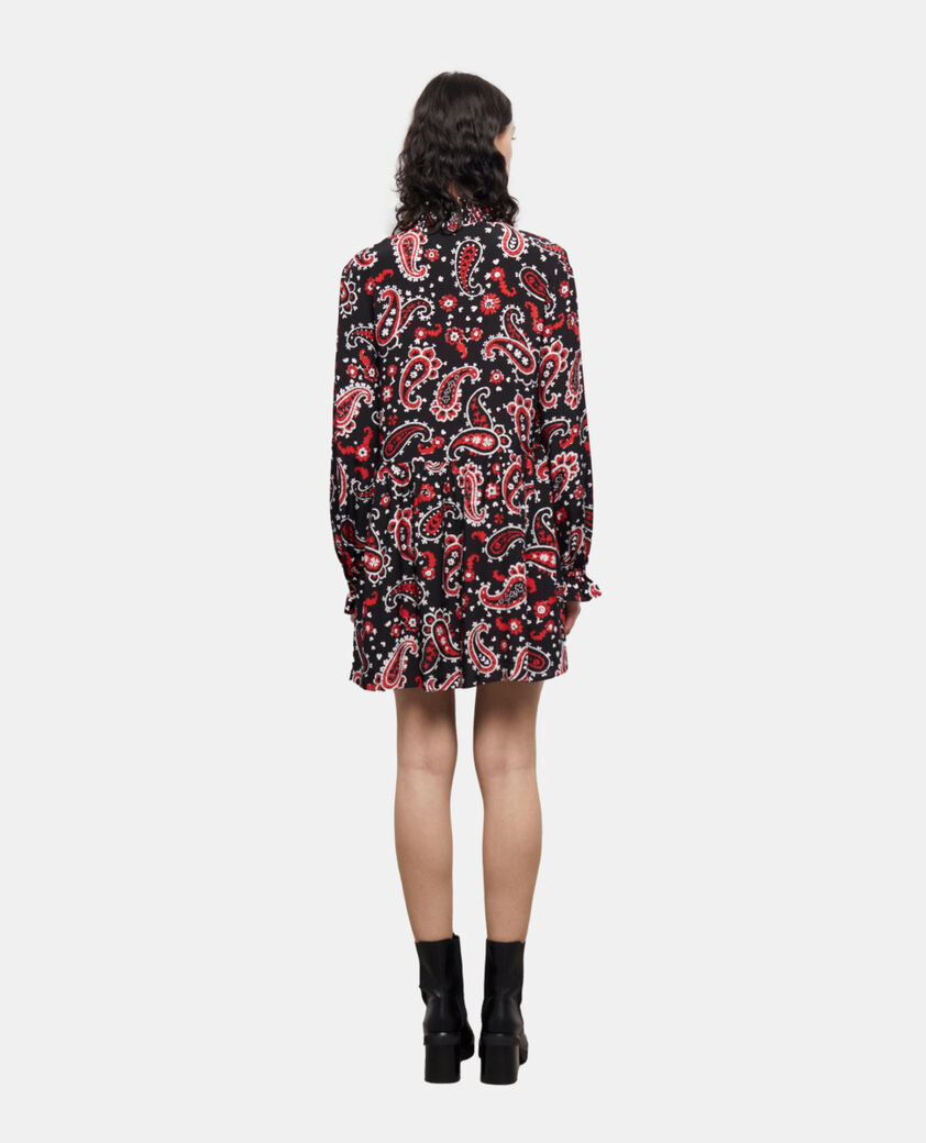 The Kooples WOMEN BLACK - RED short printed dress