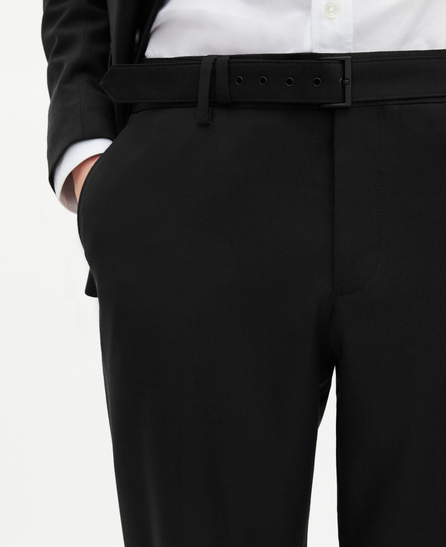 The Kooples MEN BLACK super 100s black wool suit pants