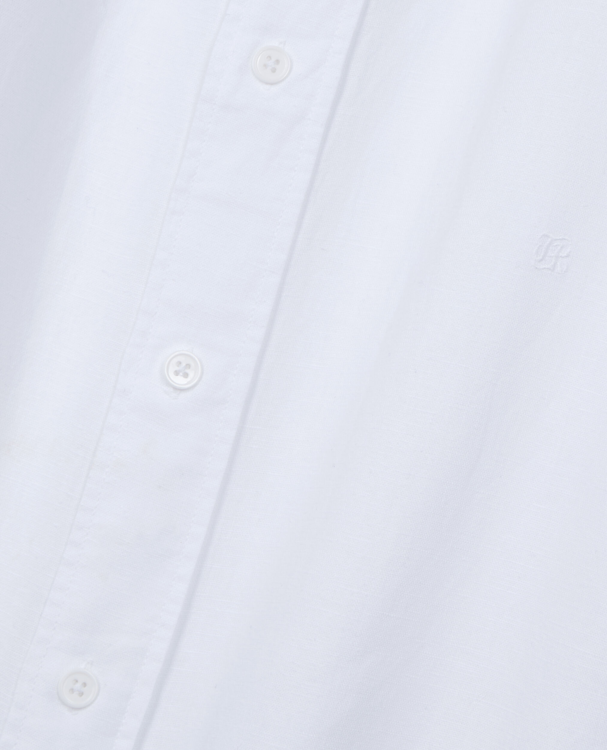 White cotton and linen shirt, WHITE, hi-res image number null