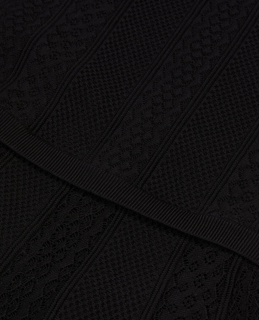 The Kooples WOMEN BLACK short black openwork knit dress