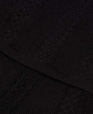 The Kooples DAMEN BLACK kurzes, schwarzes strickkleid mit ajour-details