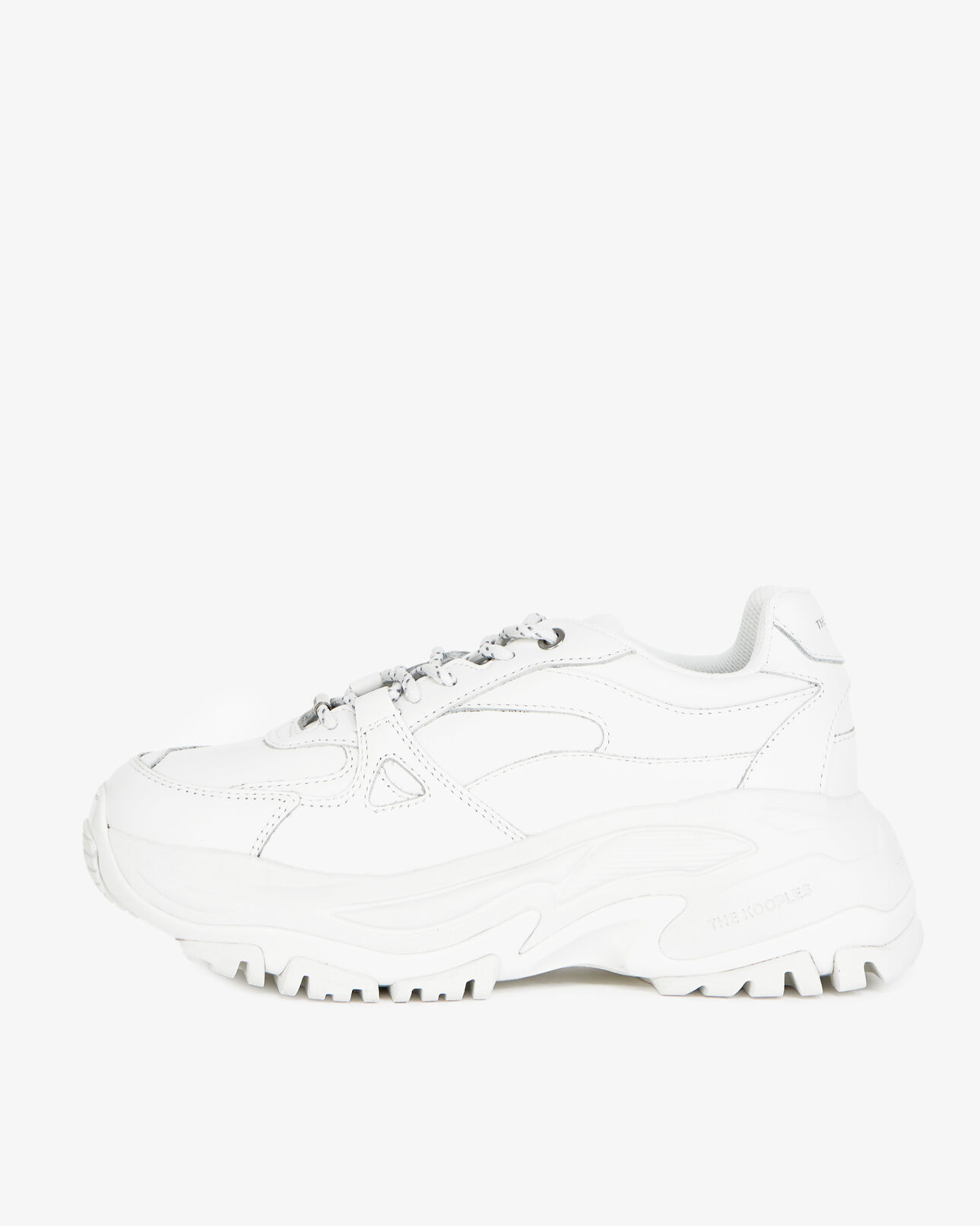 The Kooples FEMME OFF WHITE baskets blanches compensées en cuir