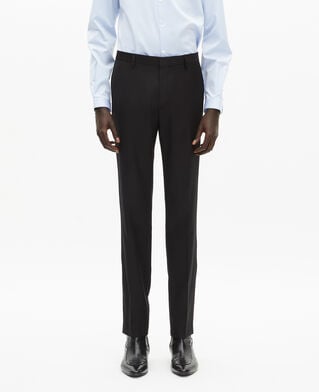 The Kooples HOMME BLACK pantalon de costume en laine ajusté noir