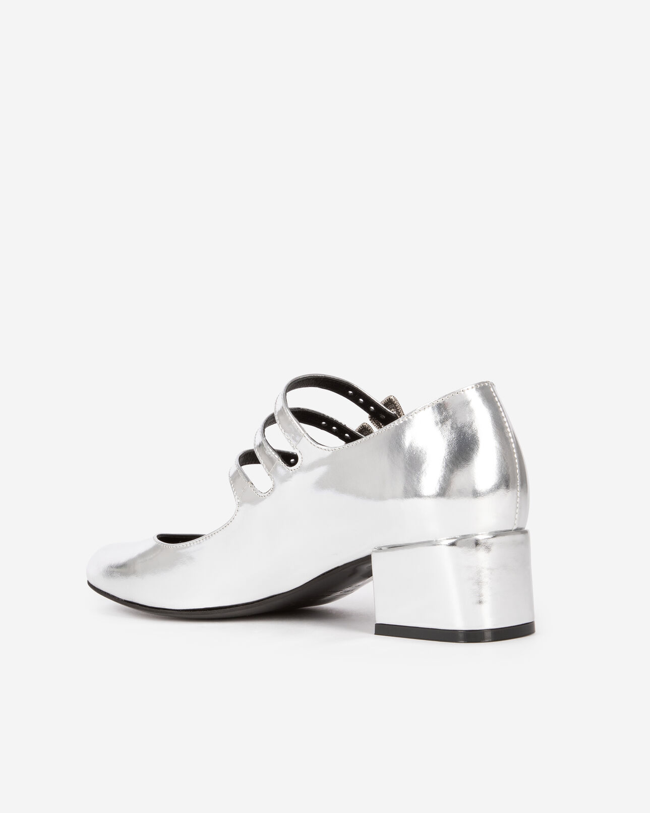 The Kooples FEMME SILVER babies à talons en cuir argenté