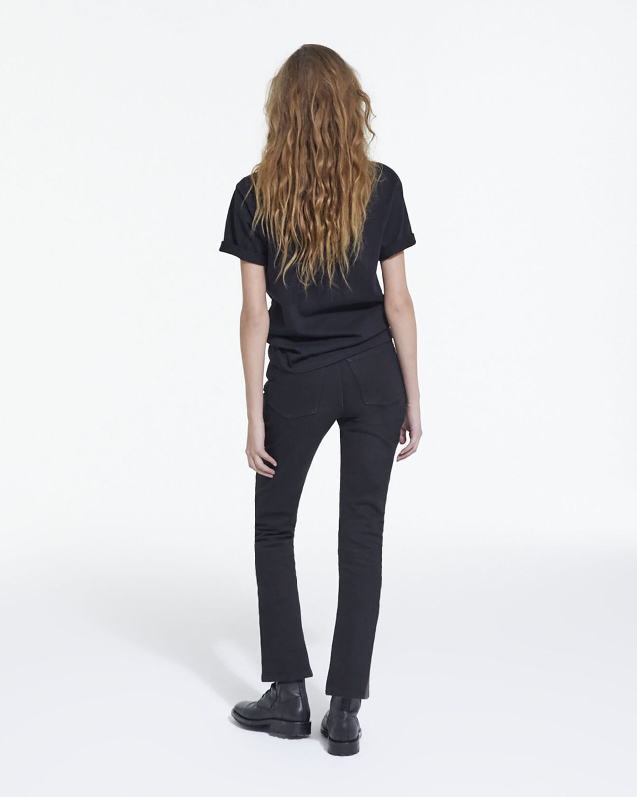 The Kooples DAMEN BLACK schwarzes t-shirt mit logo