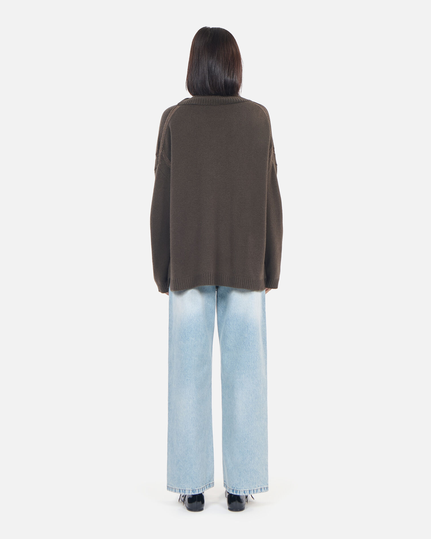 Khaki cashmere sweater, KAKI, hi-res image number null