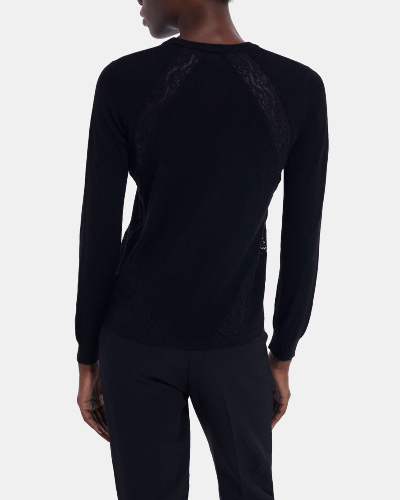 The Kooples WOMEN BLACK black wool sweater