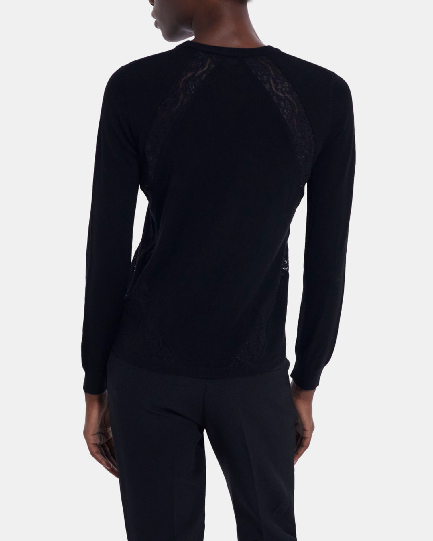 Black wool sweater, BLACK, hi-res image number null