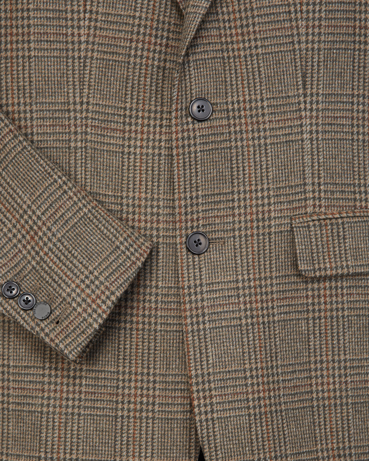 The Kooples MEN BEIGE-BROWN brown formal jacket in wool with check motif