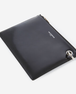 The Kooples WOMEN BLACK black leather mobile pouch