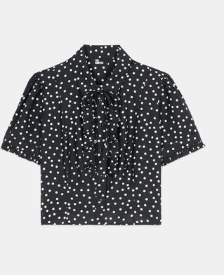 The Kooples F BLACK WHITE black polka dot shirt