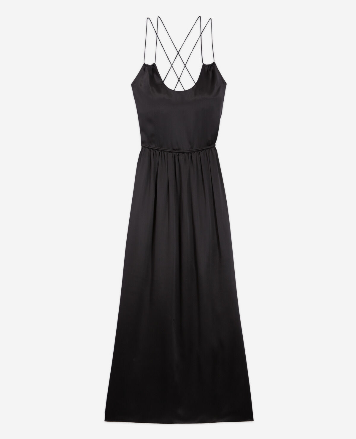 Plain black strap dress outlet