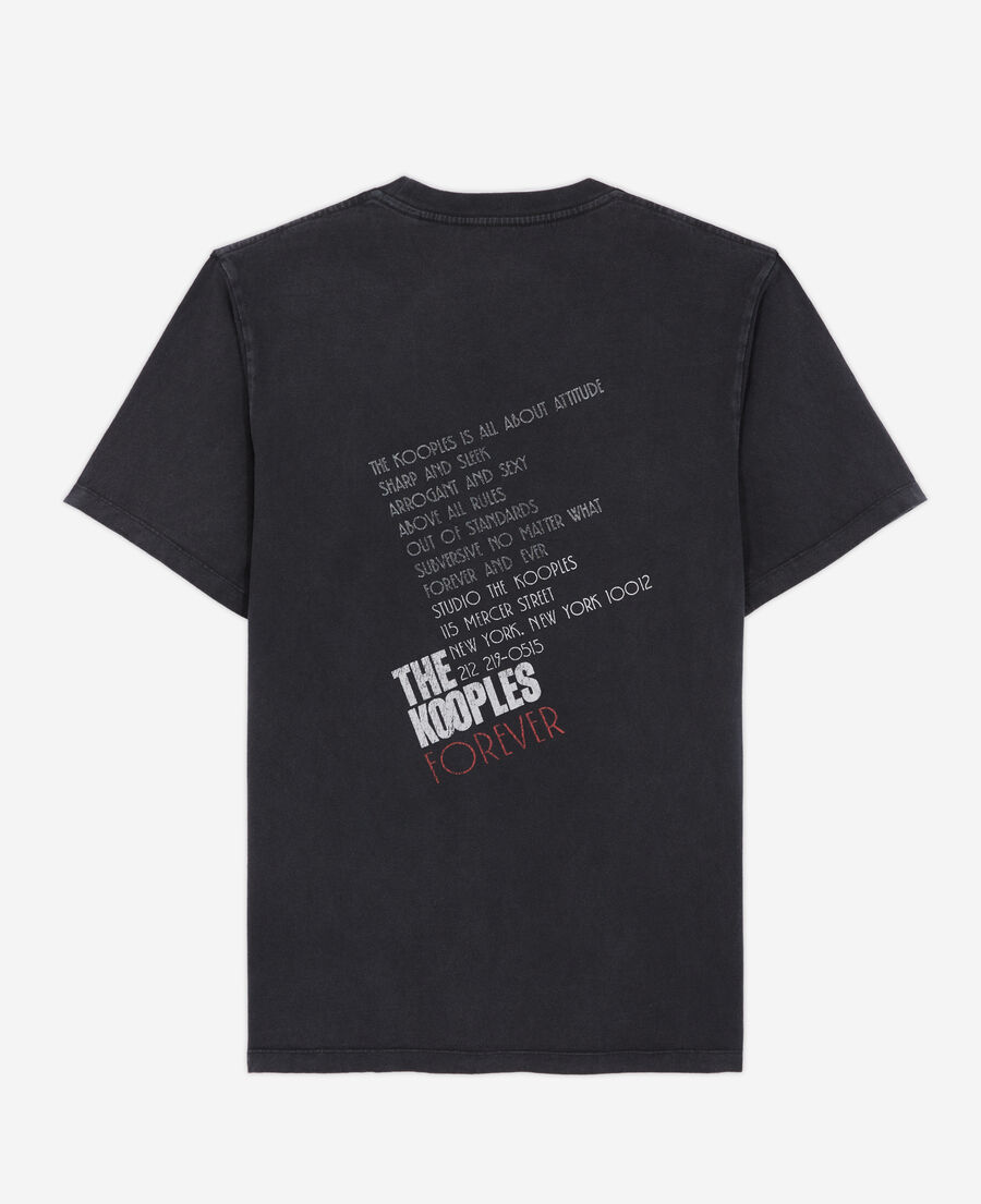 men's black screen print t-shirt