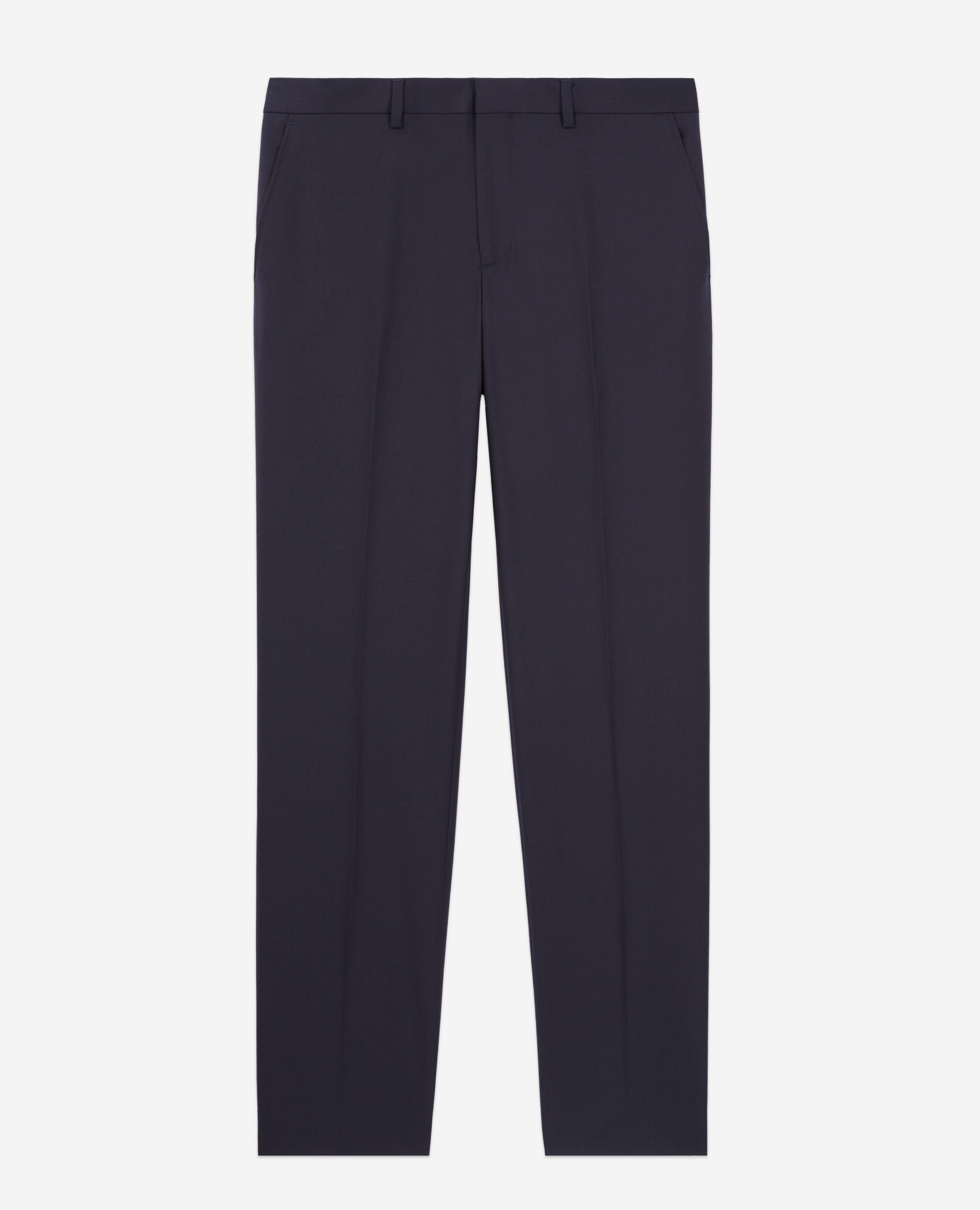 Navy blue wool suit trousers, NAVY, hi-res image number null