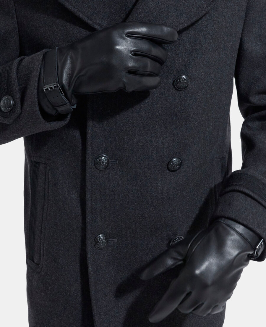 guantes piel negra