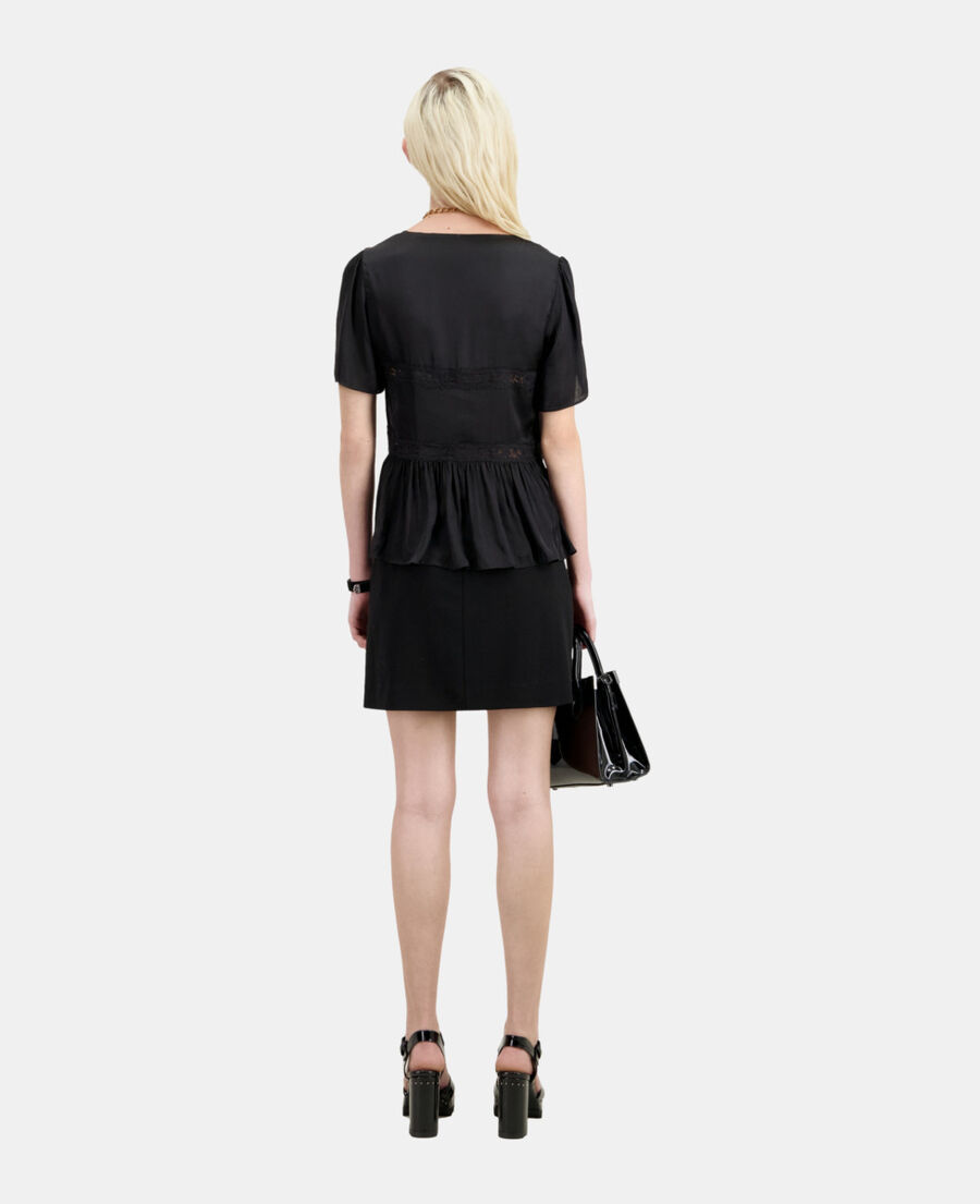 The Kooples F BLACK black top with lace details