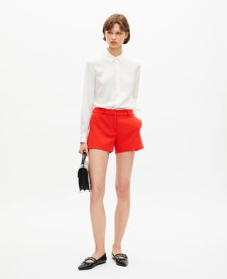 The Kooples FEMME ORANGE short tailleur orange en crêpe