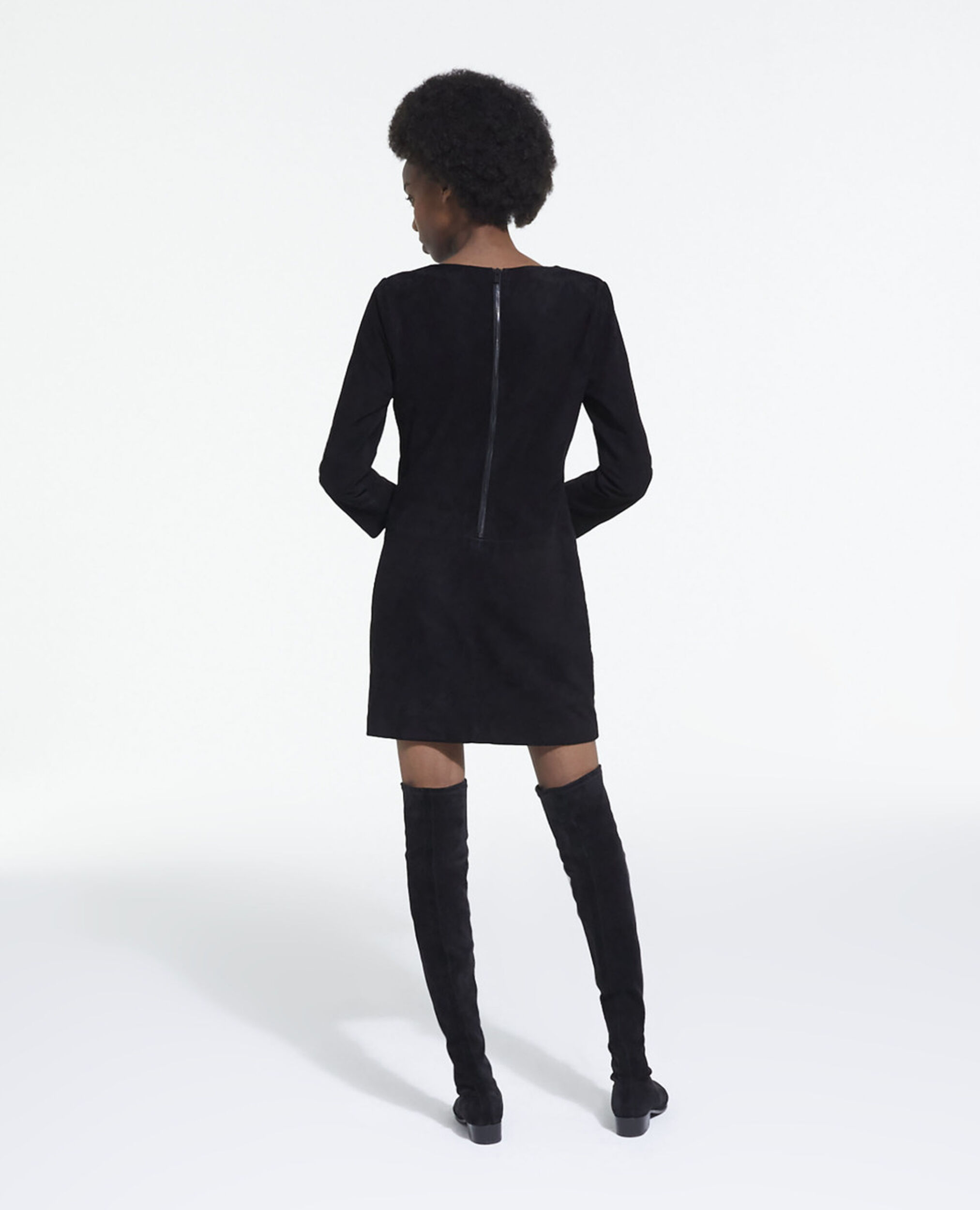 Black leather dress, BLACK, hi-res image number null