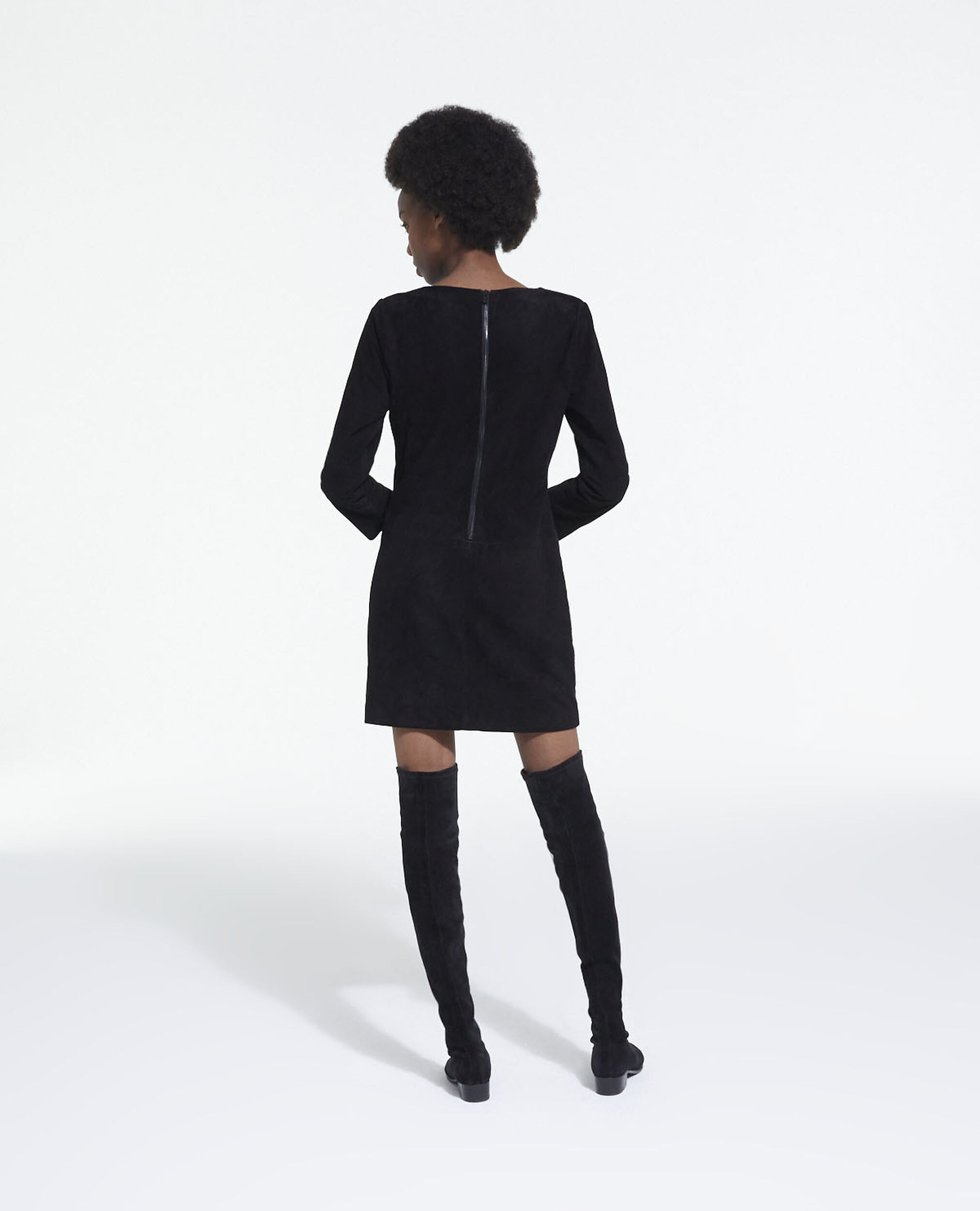 Black leather dress, BLACK, hi-res image number null