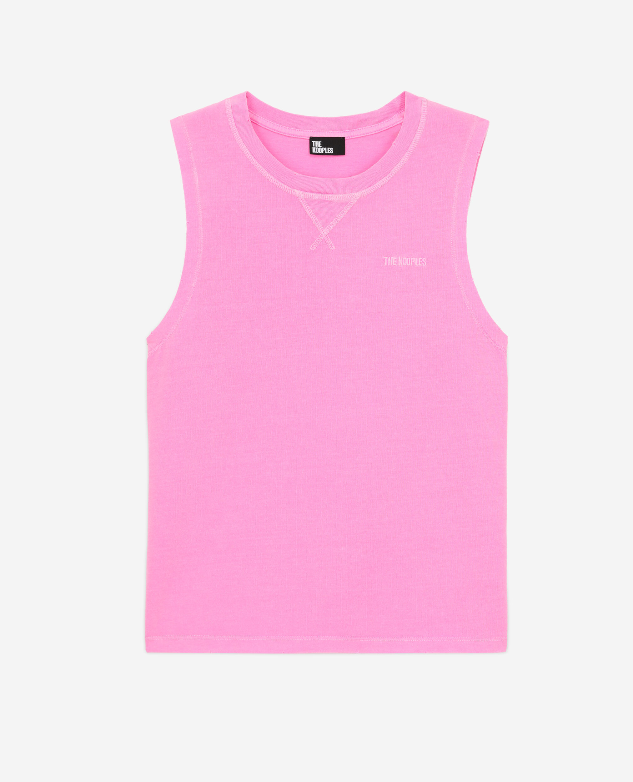T-shirt Femme rose fluo avec logo, FLUO PINK, hi-res image number null