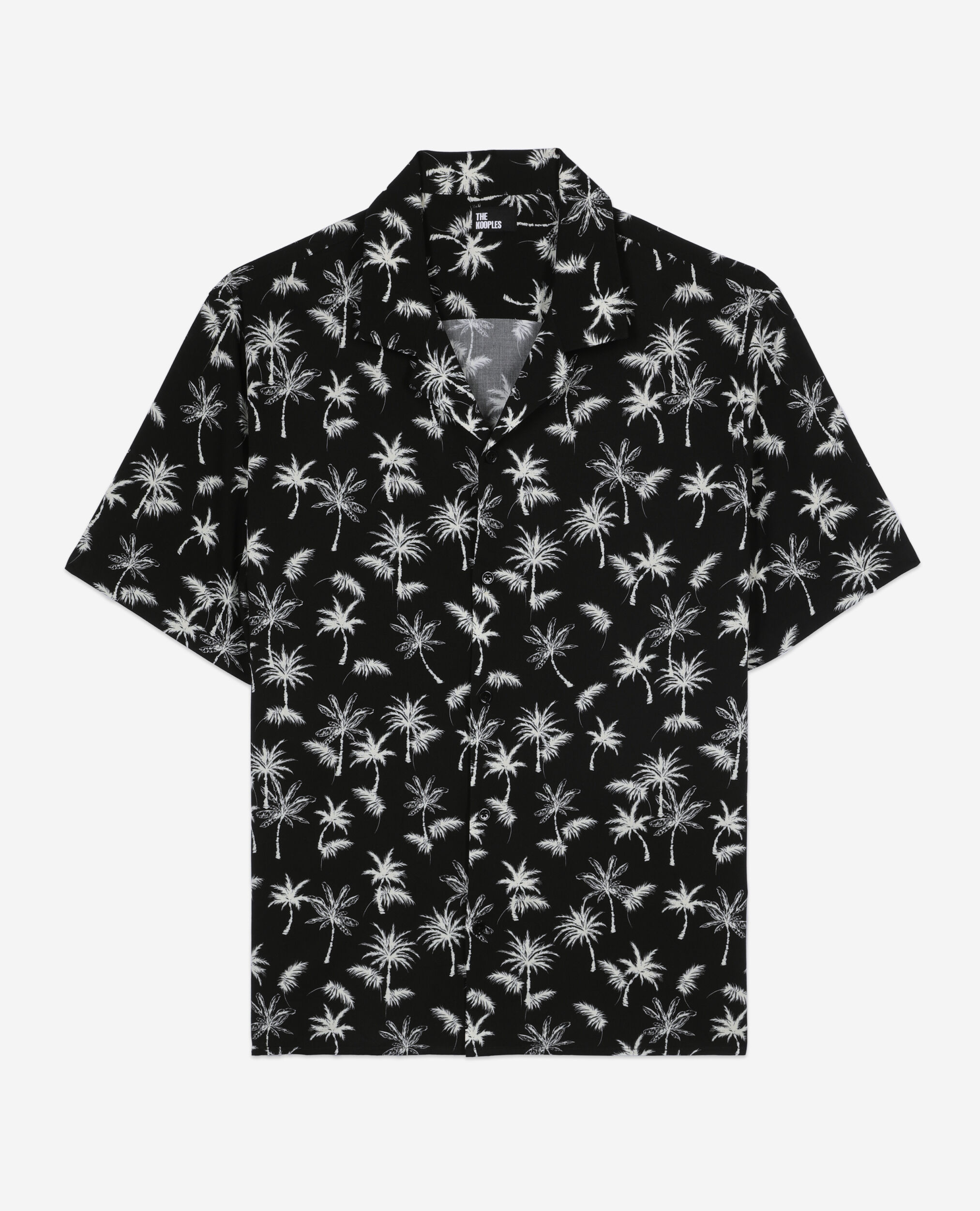 Kurzärmeliges Hemd mit Print, BLACK WHITE, hi-res image number null