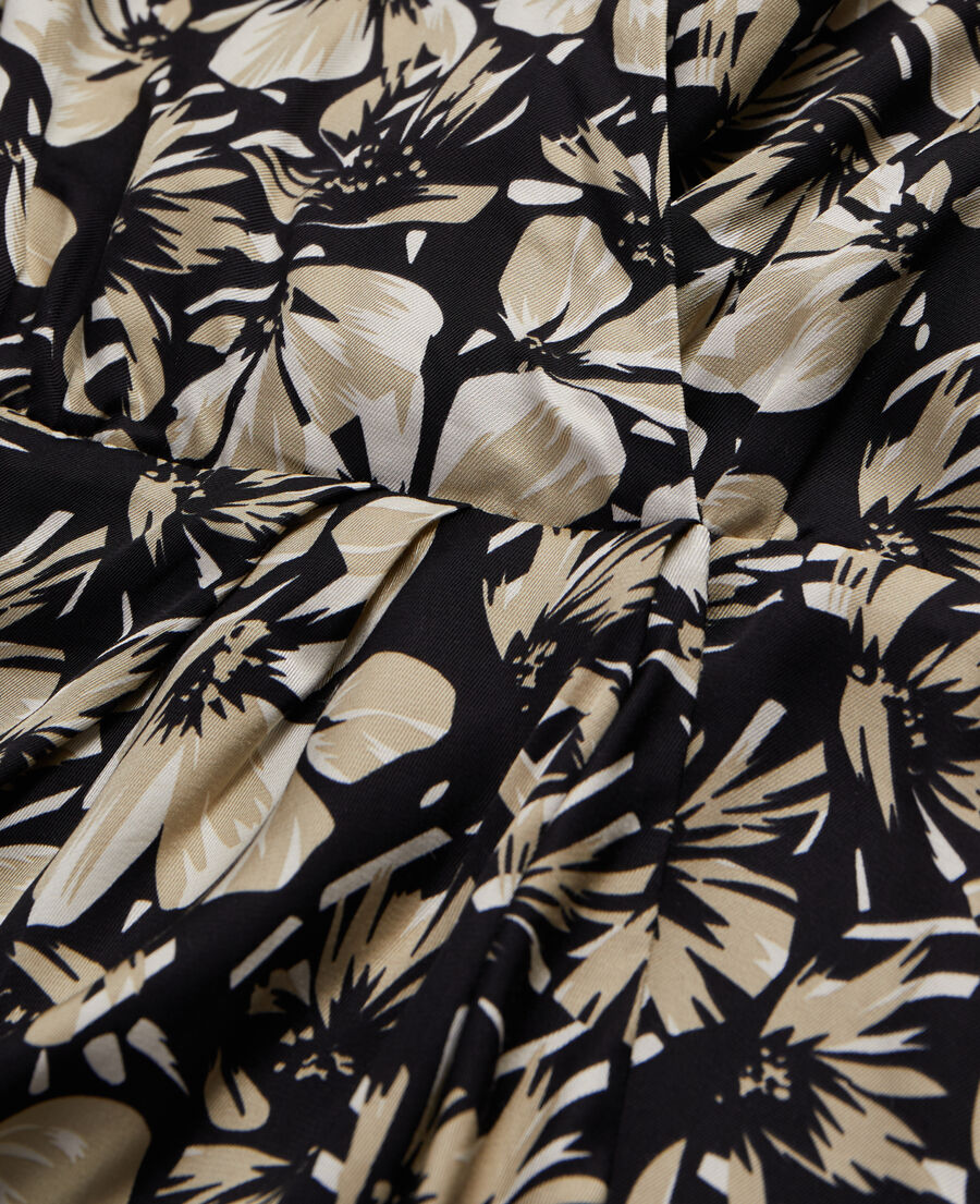 The Kooples DAMEN BLACK BROWN kurzes wickelkleid mit print